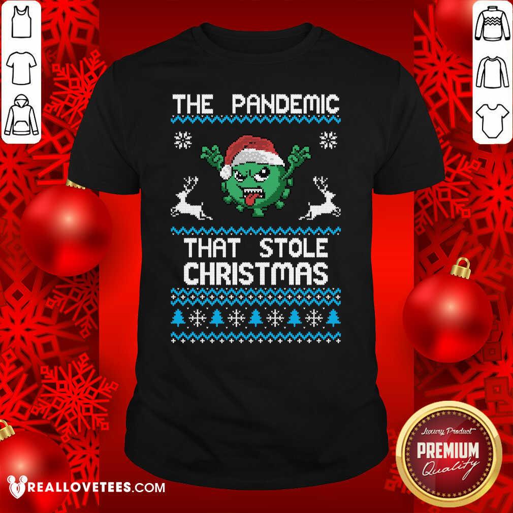 Top The Pandemic That Stole Christmas Corona Virus Wear Santa Hat Shirt