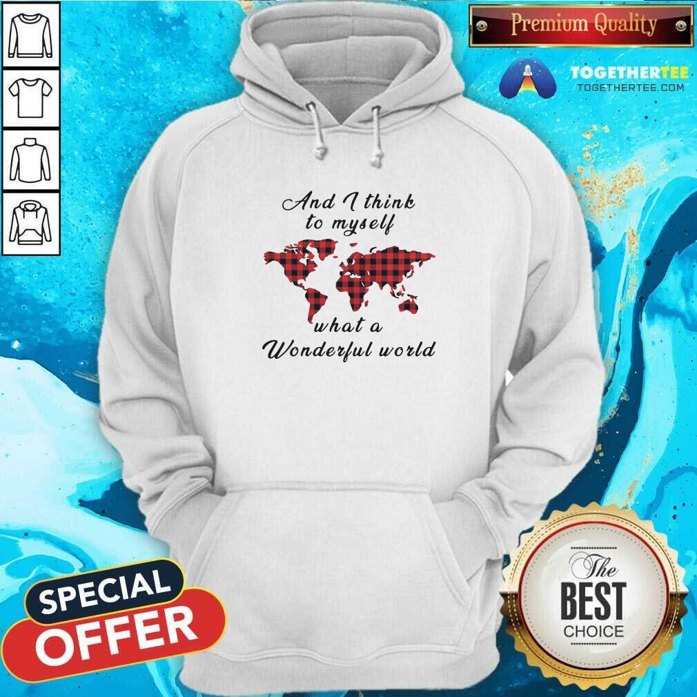 Cute And I Think To Myself What A Wonderful World Earth Red Plaid Shirt - Image 5