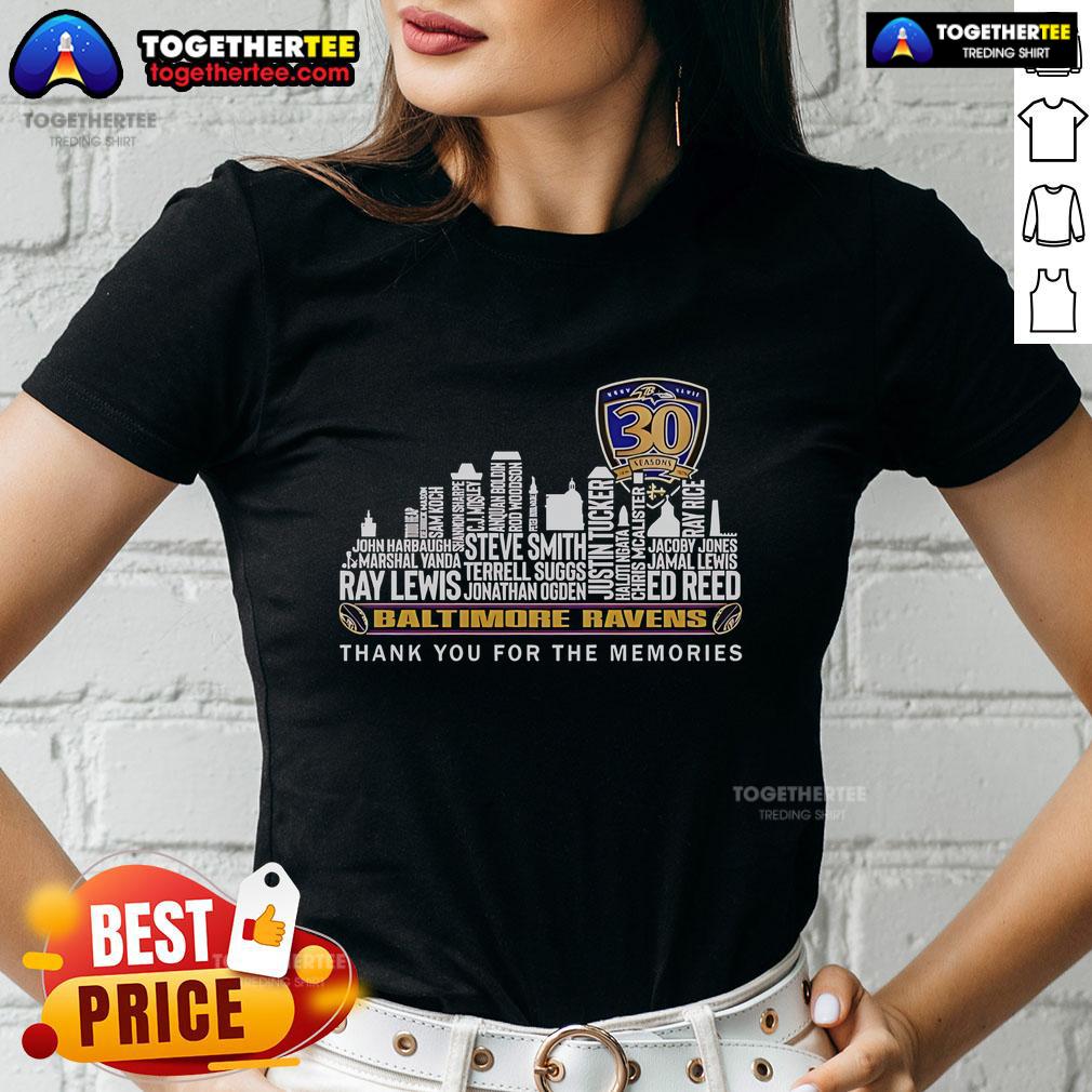 Original Baltimore Ravens 30 Seasons Thank You For The Memories T-Shirt - Image 3