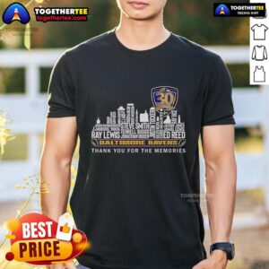 Original Baltimore Ravens 30 Seasons Thank You For The Memories T-Shirt