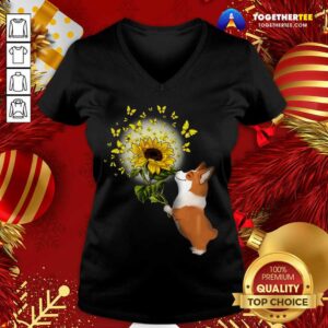 Alternative view of Cute Corgi Butterfly Sunflower Shirt