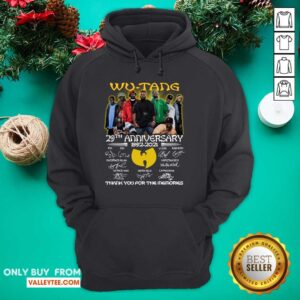 Alternative view of Hot The Wu Tang 29th Anniversary 1992 2021 Signatures Thank Shirt