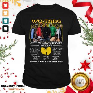 Hot The Wu Tang 29th Anniversary 1992 2021 Signatures Thank Shirt