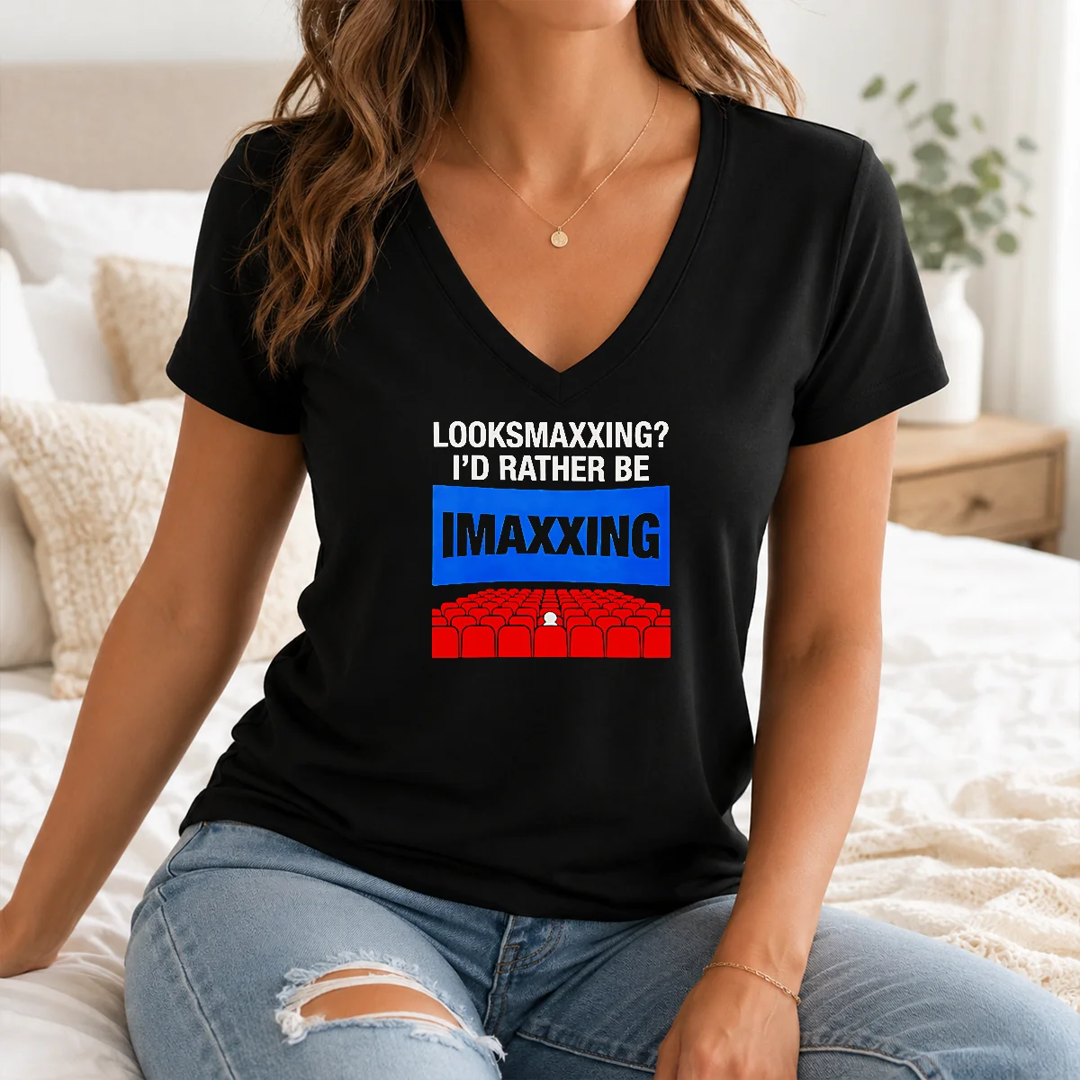 Pretty Looksmaxxing I'D Rather Be Imaxxing Shirt - Image 2