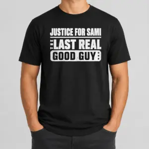 Funny Justice For Sami The Last Real Good Guy Text Shirt