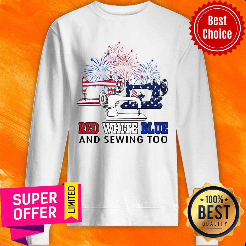 Red White Blue And Sewing Too Shirt - Image 4