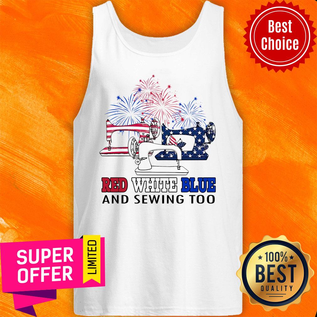 Red White Blue And Sewing Too Shirt - Image 3