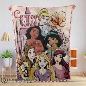 Awesome Cute Disney Cartoon Princess Characters Blanket Fleece Customized Blanket