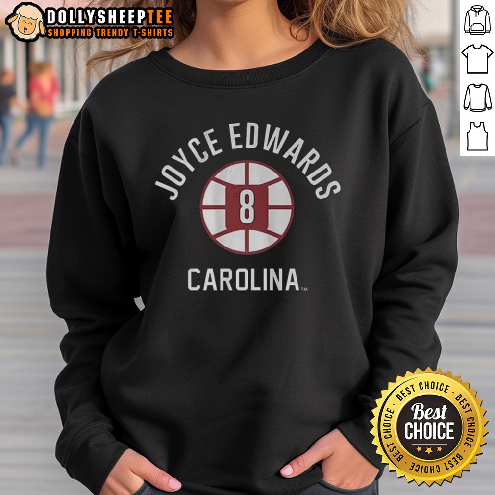 Official Joyce Edwards South Carolina Gamecocks Basketball Name And Number Ball 8 T-Shirt - Image 5