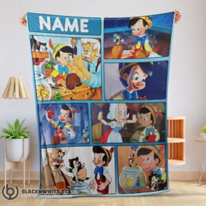Premium Hot Disney Cartoon Pinocchio With Friends Blanket Fleece Customized Blanket