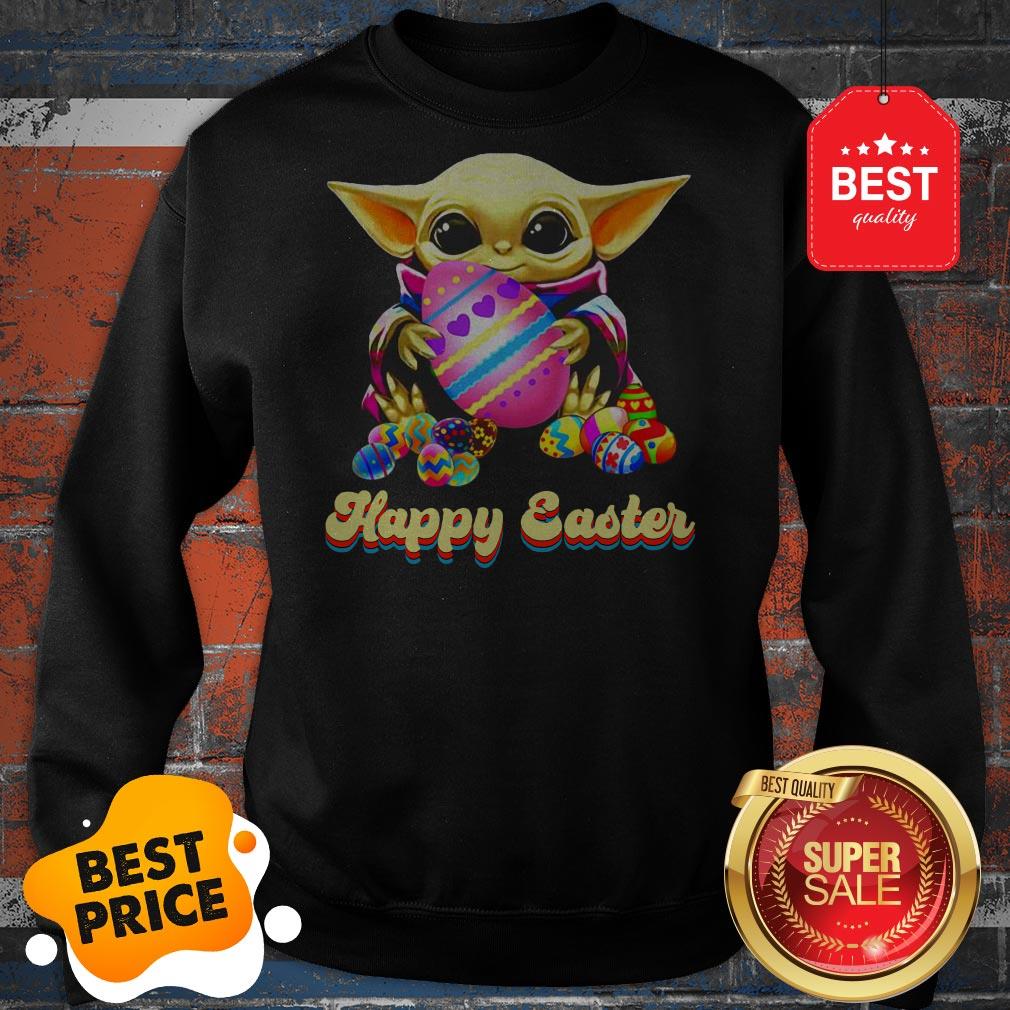 Lovely Happy Easter Baby Yoda Hug Easter Egg Shirt - Image 4