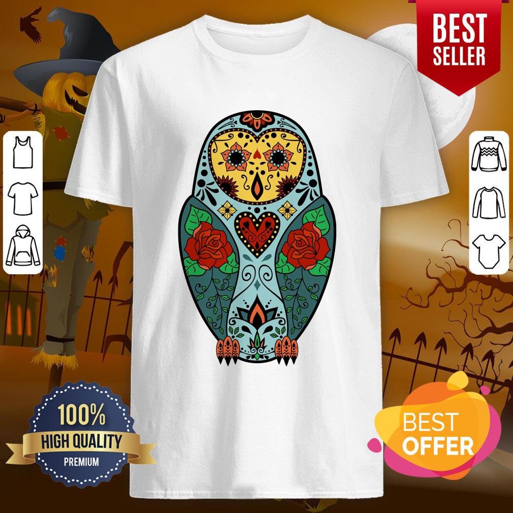 Sugar Skull Barn Owl Day Of The Dead Shirt