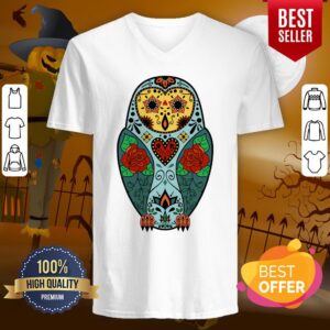 Alternative view of Sugar Skull Barn Owl Day Of The Dead Shirt
