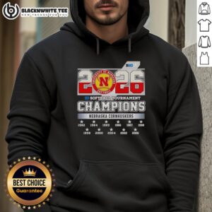 Alternative view of Premium Nebraska Cornhuskers 2026 Big Ten Softball Tournament Champions T-Shirt