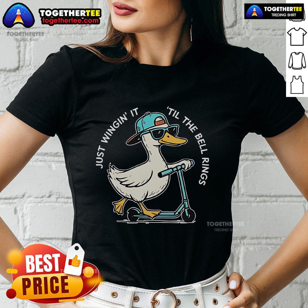 Top Last Day Of School Goose Just Wingin' It 'Til The Bell Rings T-Shirt - Image 3