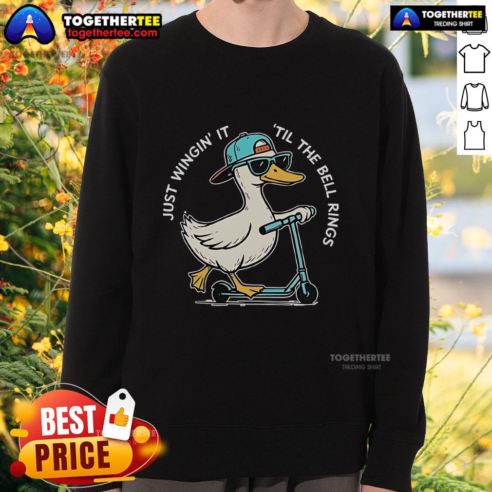 Top Last Day Of School Goose Just Wingin' It 'Til The Bell Rings T-Shirt - Image 5