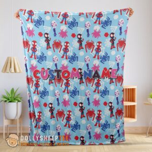 Awesome Perfect Marvel Superhero Spidey And His Amazing Friends Birthday Cute Blanket Fleece Customized Blanket