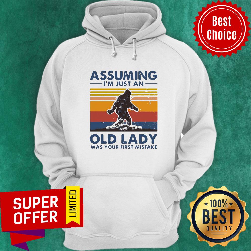 Bigfoot Assuming Im Just An Old Lady Was Your First Mistake Vintage Shirt - Image 3