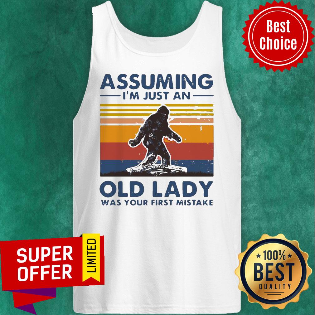 Bigfoot Assuming Im Just An Old Lady Was Your First Mistake Vintage Shirt - Image 5