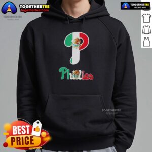 Alternative view of Good Philadelphia Phillies Baseball X Mexican Flag T-Shirt