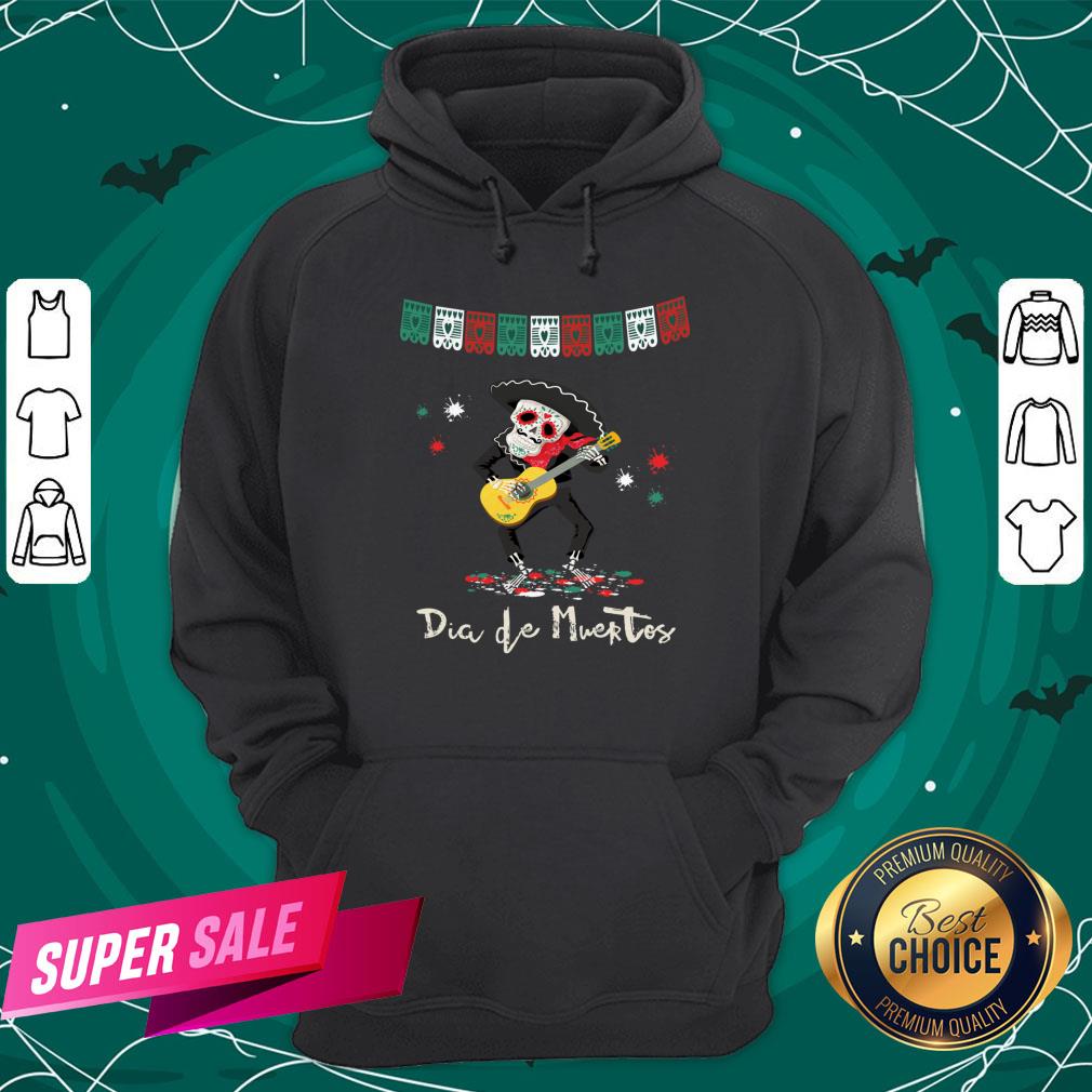 Dia De Muertos Day Of The Dead Mariachi Guitar Player Skeleton Shirt - Image 5