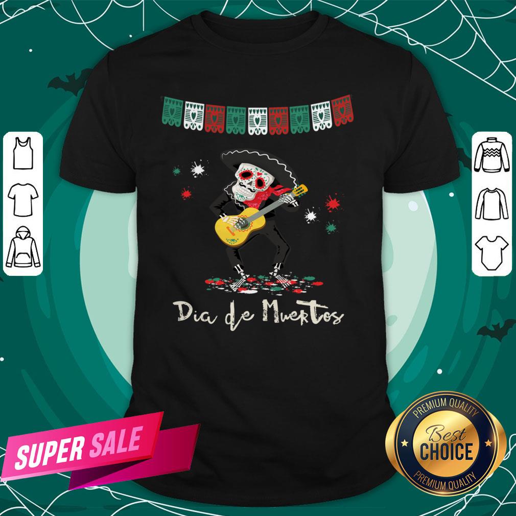 Dia De Muertos Day Of The Dead Mariachi Guitar Player Skeleton Shirt