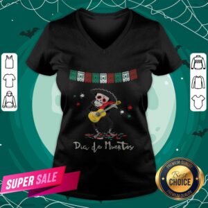 Alternative view of Dia De Muertos Day Of The Dead Mariachi Guitar Player Skeleton Shirt
