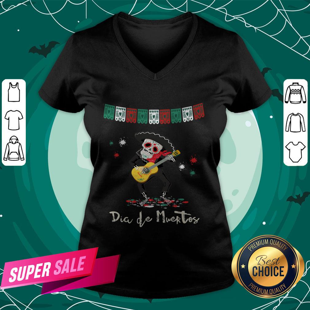 Dia De Muertos Day Of The Dead Mariachi Guitar Player Skeleton Shirt - Image 2