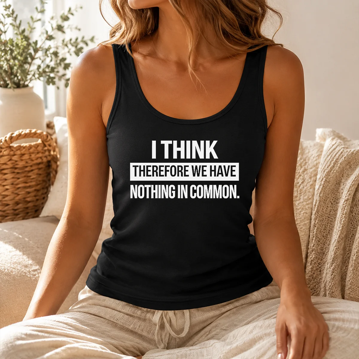 Hot Awesome I Think Therefore We Have Nothing In Common Geek Shirt - Image 2