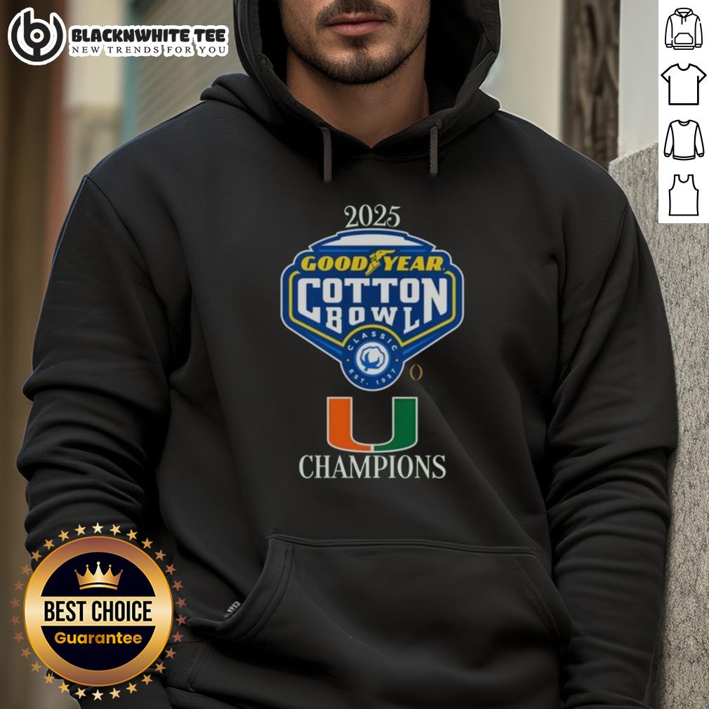 Good Miami Hurricanes 2025 Goodyear Cotton Bowl Logo T-Shirt - Image 2