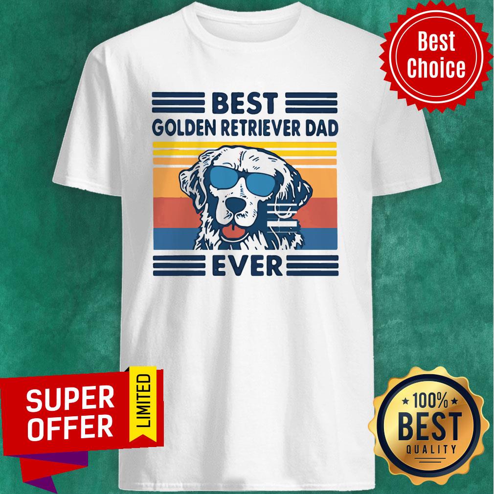 Premium Vintage Best Golden Retriever Dad Ever Classic Shirt