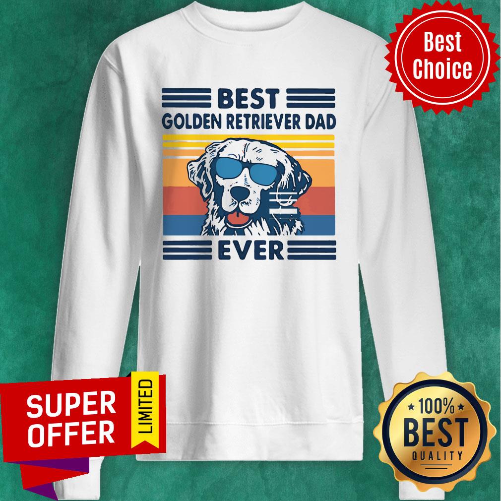 Premium Vintage Best Golden Retriever Dad Ever Classic Shirt - Image 2