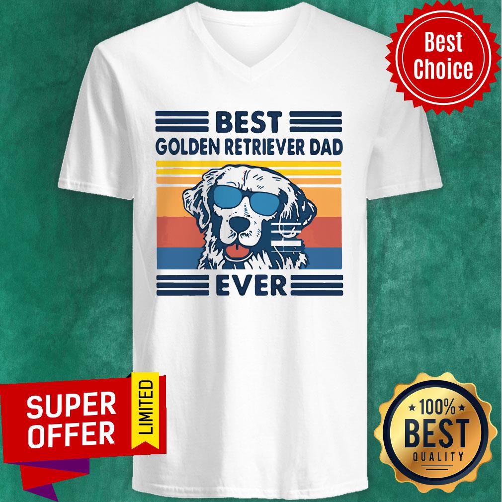 Premium Vintage Best Golden Retriever Dad Ever Classic Shirt - Image 4