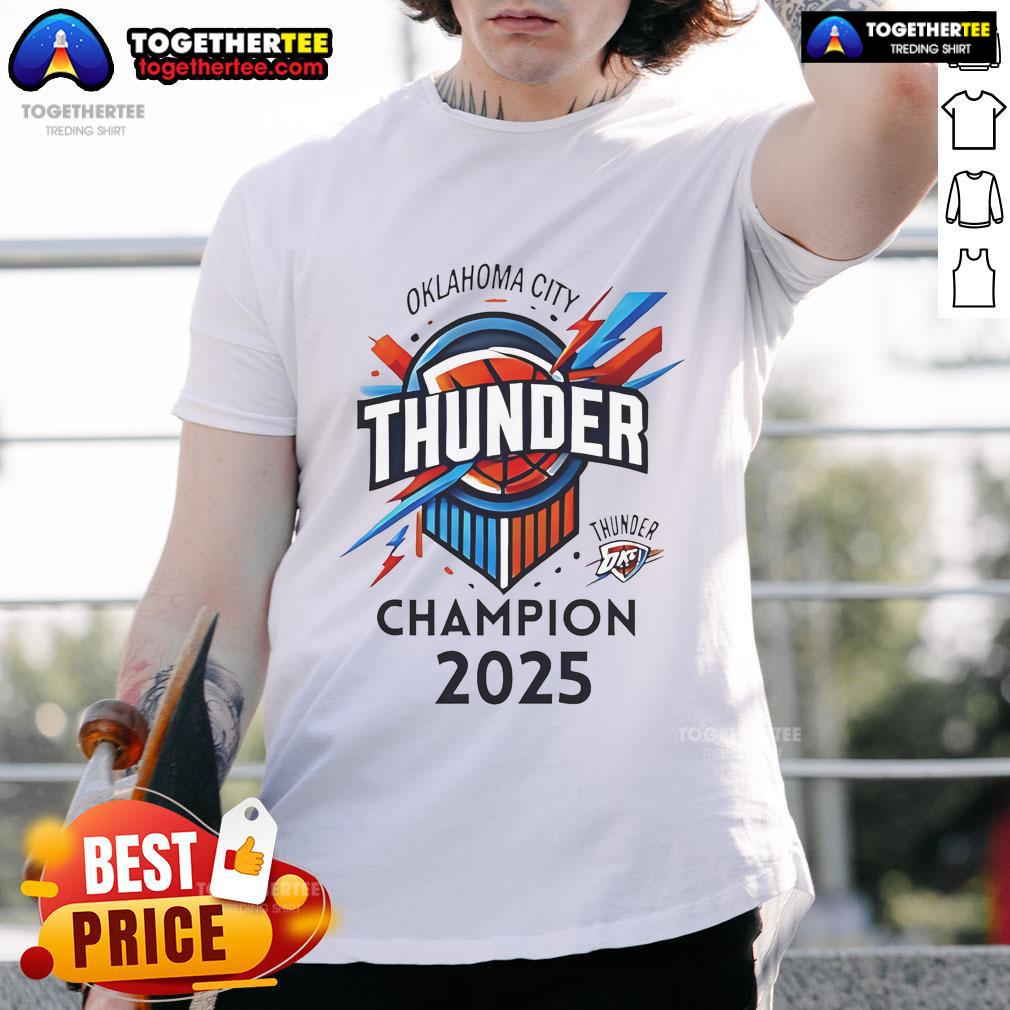 Official OKC Thunder Basketball World Champs 2025 Logo T-Shirt