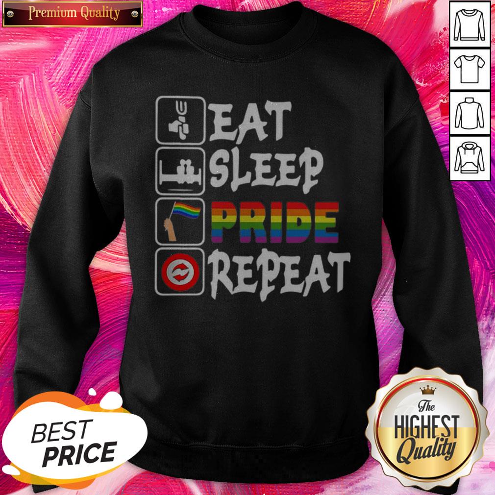 LGBT Eat Sleep Pride Repeat Premium Top Perfect Shirt - Image 2
