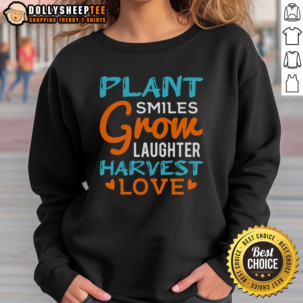 Happy Plant Smiles Grow Laughter Harvest Love T-Shirt - Image 5