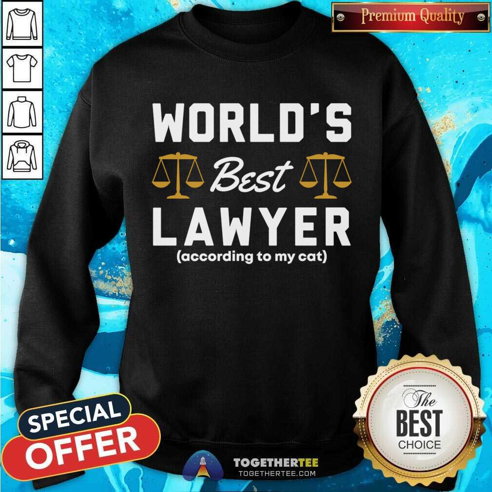 Premium World'S Best Lawyer According To My Cat T-Shirt - Image 4