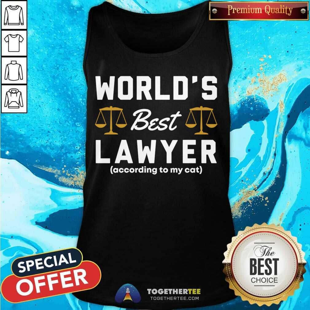 Premium World'S Best Lawyer According To My Cat T-Shirt - Image 3