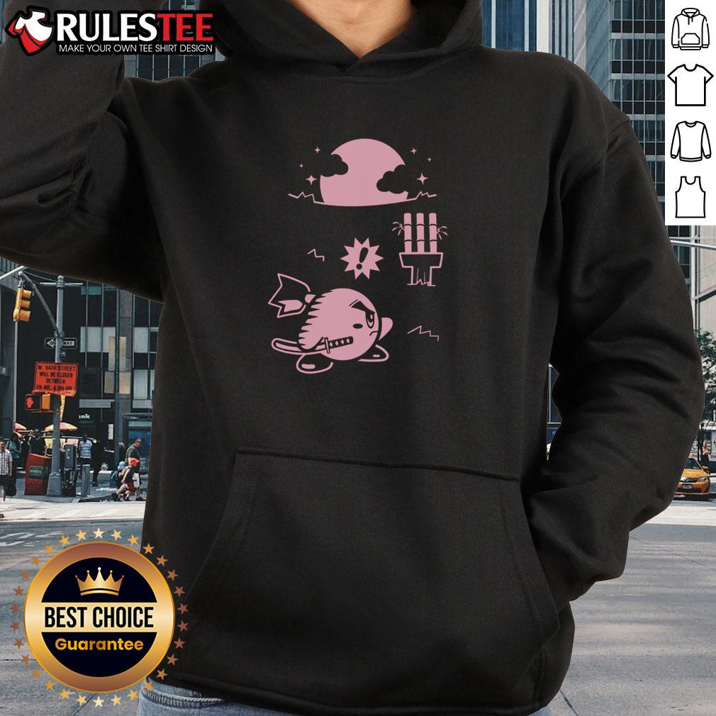 Cute Pink Ninja Kirby Samurai Gamer T-Shirt - Image 2