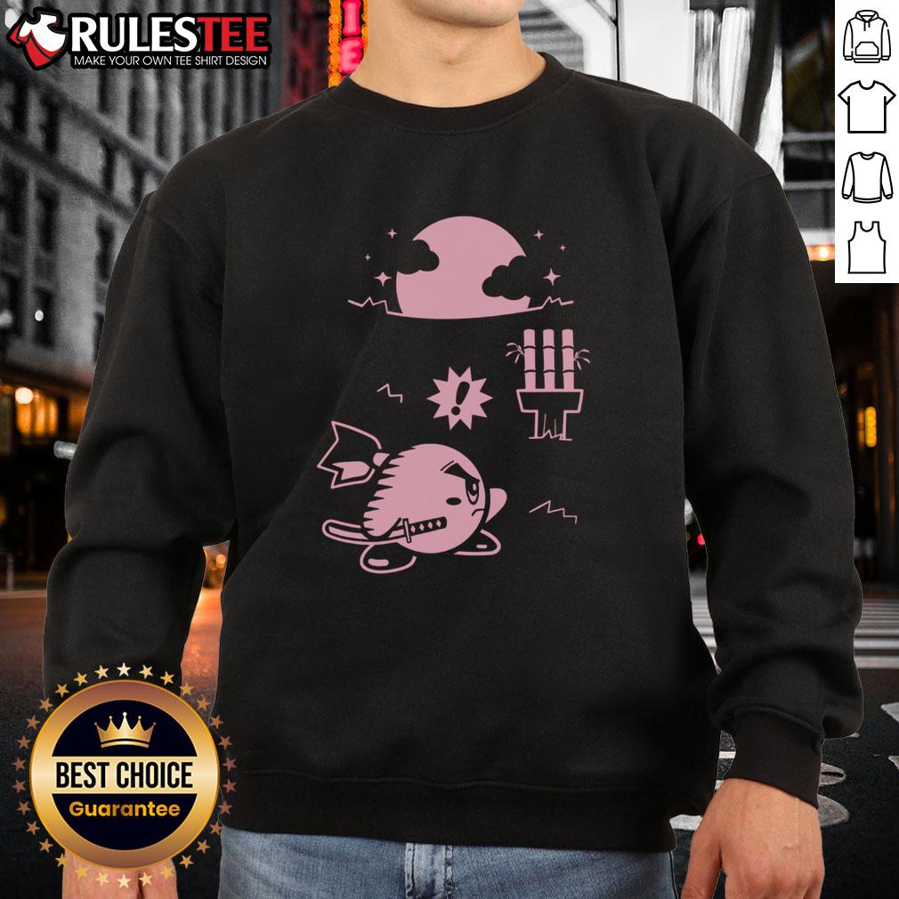 Cute Pink Ninja Kirby Samurai Gamer T-Shirt - Image 5
