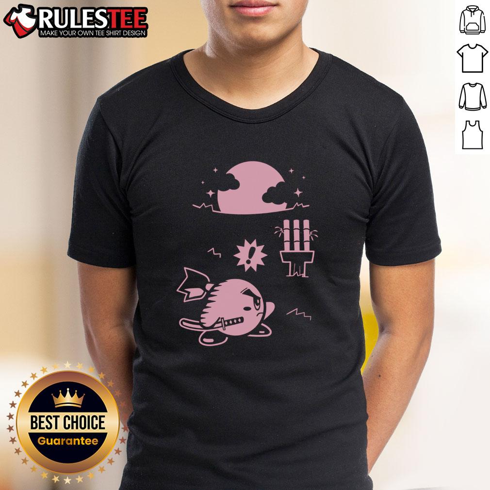 Cute Pink Ninja Kirby Samurai Gamer T-Shirt