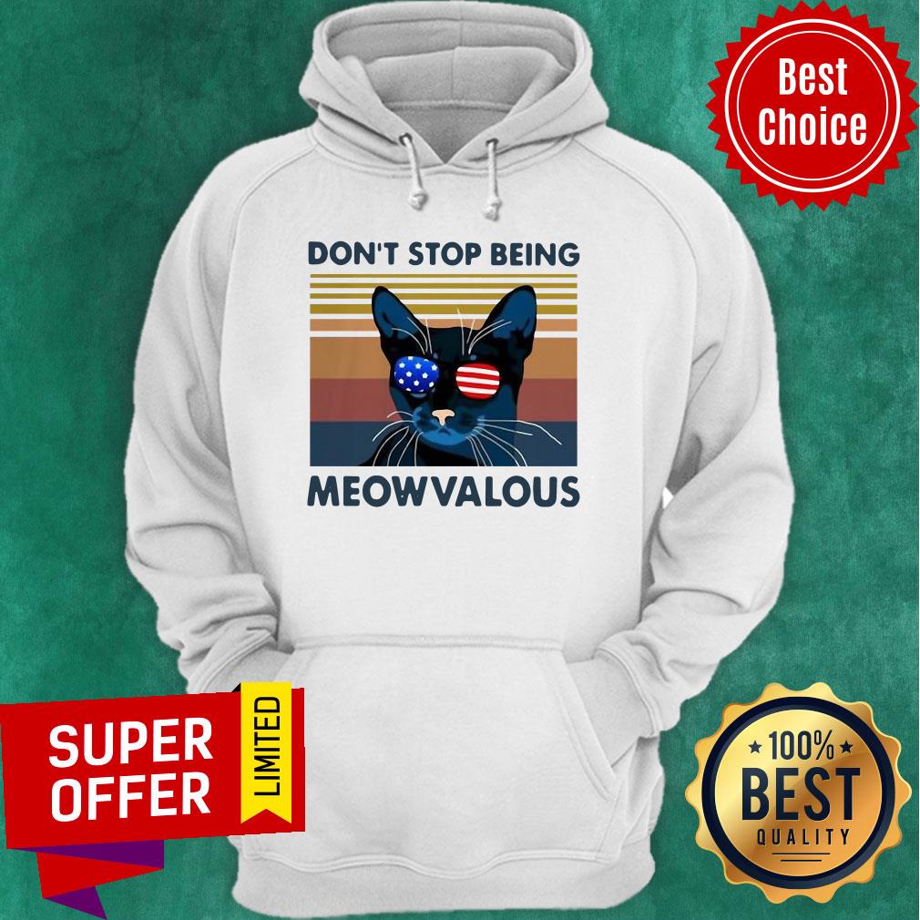Official Cat Don’t Stop Being Meowvalous American Flag Vintage Shirt - Image 2