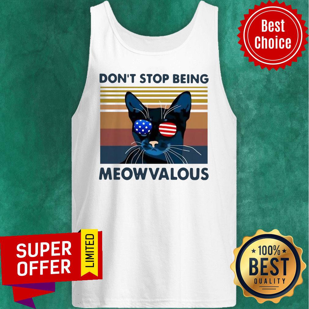 Official Cat Don’t Stop Being Meowvalous American Flag Vintage Shirt - Image 4