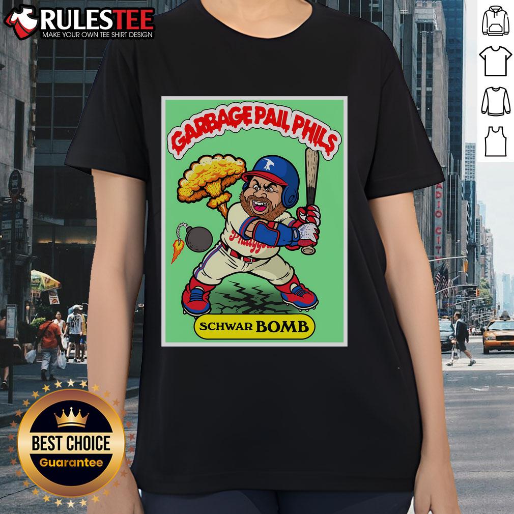 Awesome Kyle Schwarber Schwar-BOMB Garbage Pail Phils Philadelphia Baseball T-Shirt - Image 3