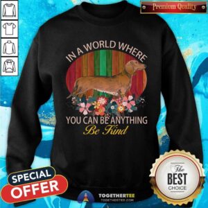 Alternative view of Dachshund In A World Where You Can Be Anything Be Kind Shirt