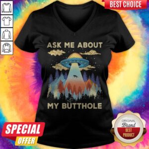 Alternative view of Cute UFO Ask Me About My Butthole Shirt