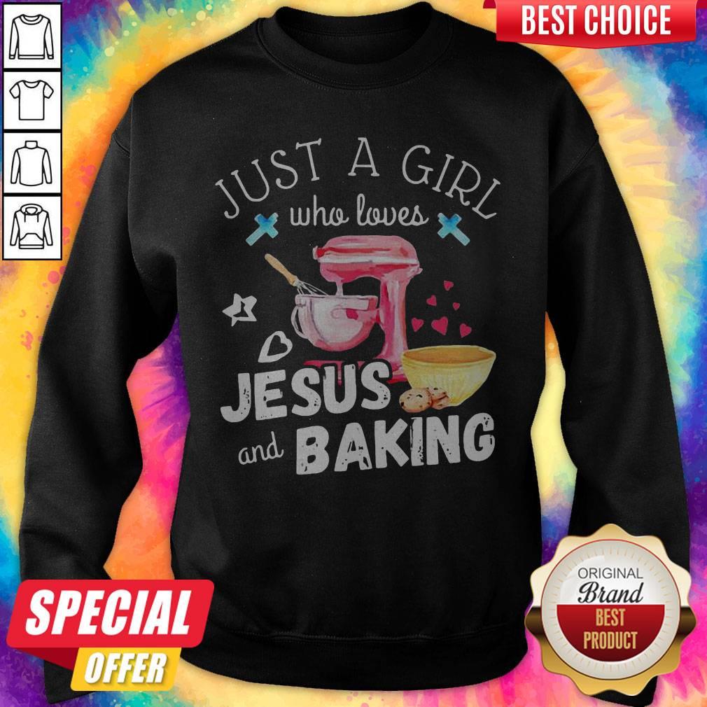 Happy Just A Girl Who Loves Jesus And Baking Christian Shirt - Image 4