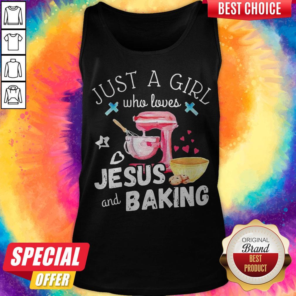 Happy Just A Girl Who Loves Jesus And Baking Christian Shirt - Image 3