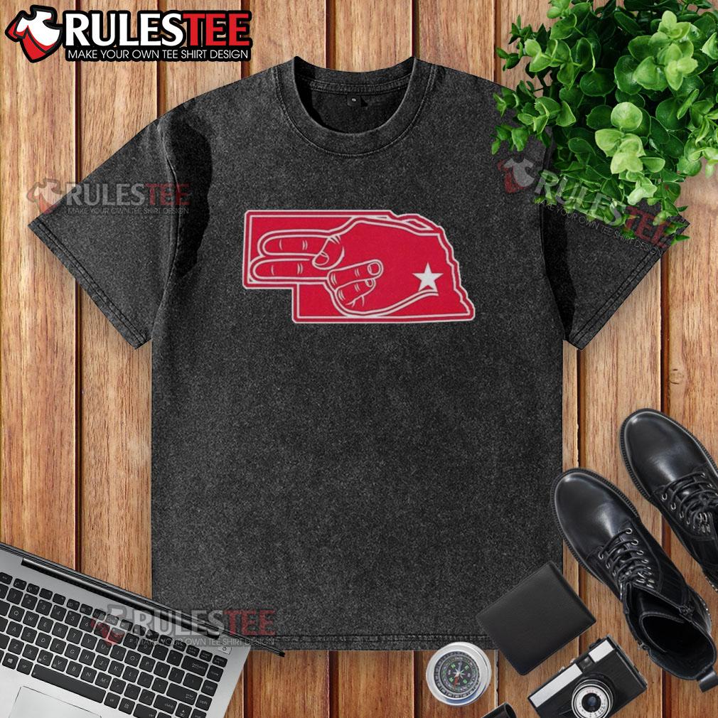 Official Fingers Nebraska Map T-Shirt - Image 6