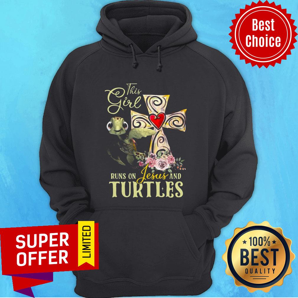Awesome This Girl Runs On Jesus And Turtles Shirt - Image 3